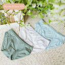 Girls' Wedgie-Free Panty Briefs - Serena (Blue, Lavender, Green) - Set of 3 | Cloth Diapers | Just Peachy