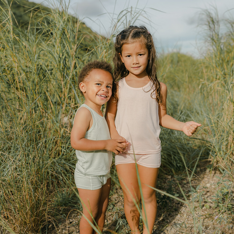 2 Pack Tank Tops - Pink/Green Jude | Cloth Diapers | Just Peachy