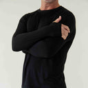 Mens Ultra Soft TENCEL™ Micro Modal Long Sleeve Thumb-Tee | Cloth Diapers | Just Peachy