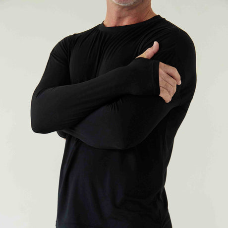 Mens Ultra Soft TENCEL™ Micro Modal Long Sleeve Thumb-Tee | Cloth Diapers | Just Peachy