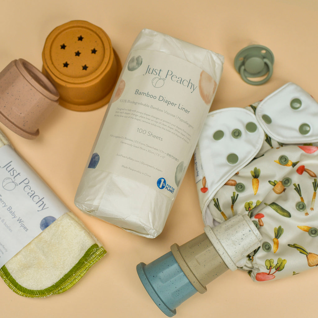 Bamboo Biodegradable Liners 100 Sheets | Cloth Diapers | Just Peachy