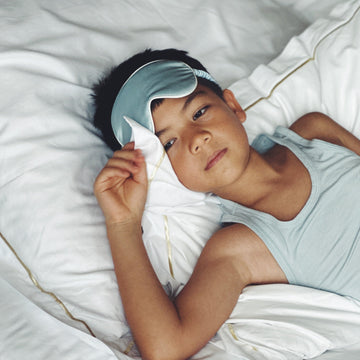 Just Peachy Kids Silk Sleep Mask - Riviera Blue | Cloth Diapers | Just Peachy